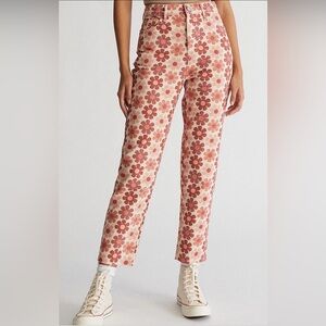 PACSUN High Rise Straight Leg Distressed Flower Jeans Size 2/26